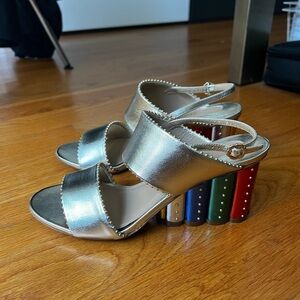 Salvatore Ferragamo Sandals with Colorful Block Heels